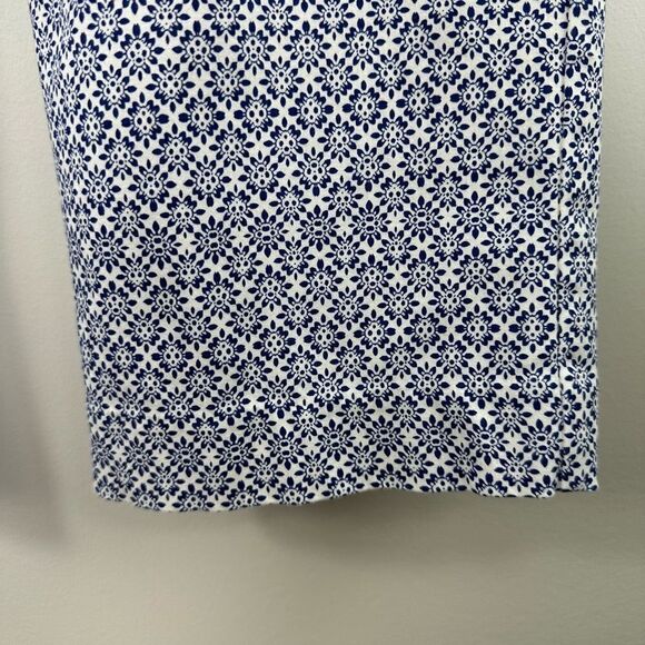 Donna Ricco Womens Pants Casual Monogram Print Blue White Size 12 - Picture 5 of 10